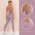 Ladies Workout Set Fitness Clothing 2 Pcs Knotted Yoga Wear Conjunto Deportivo Bodybuilding Bow Women Active Sets